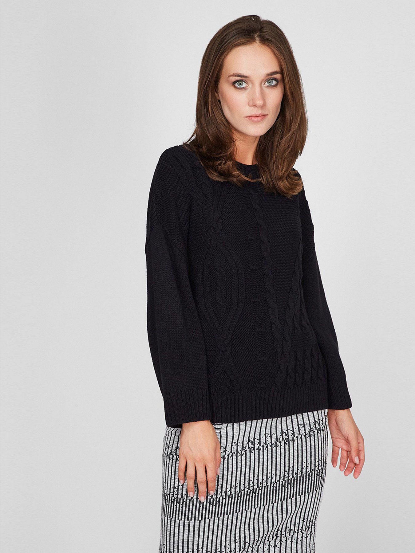 Свитер Sassofono модель A201-SC-8003, Чорний Фото