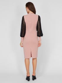 Платье миди Sassofono модель A201-SC-1600, Пудра Фото