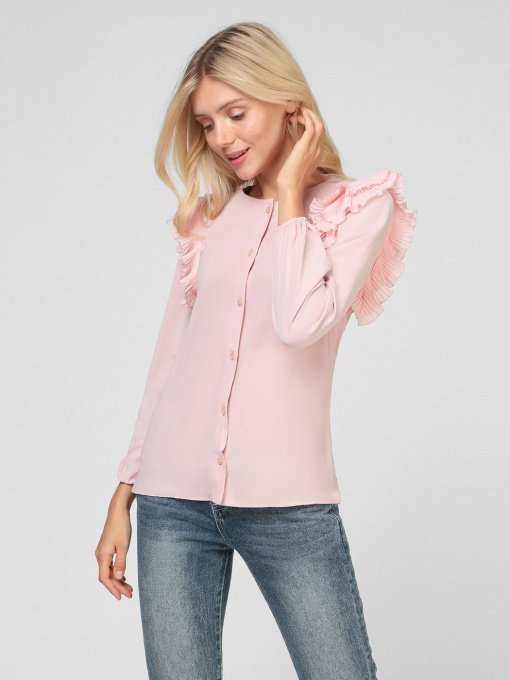 Сорочка Sassofono модель A201-SF-270153, ПУДРОВИЙ Фото