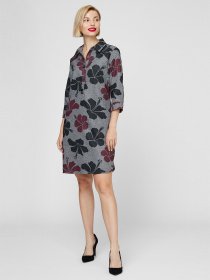 Платье мини Sassofono модель A201-SC-6345, Бордово-чорний Платье мини Sassofono модель A201-SC-6345, Бордово-чорний Фото