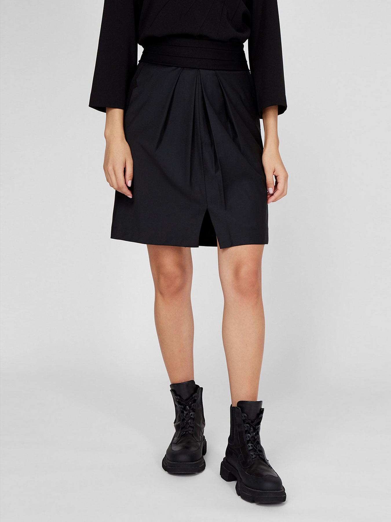 Юбка мини Sassofono модель A201-SC-303360, Чорний Фото