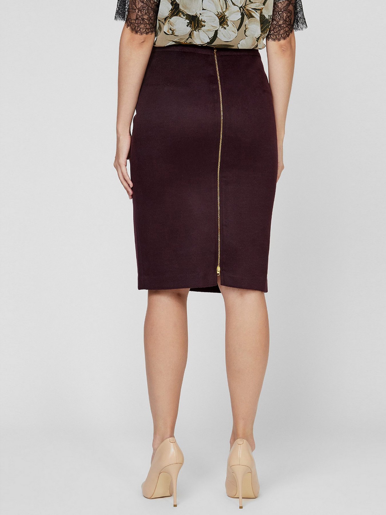 Спідниця міні Sassofono модель A201-SC-503116, Бордовий Фото