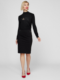 Спідниця міні Sassofono модель A201-SC-503370, Чорний Спідниця міні Sassofono модель A201-SC-503370, Чорний Фото