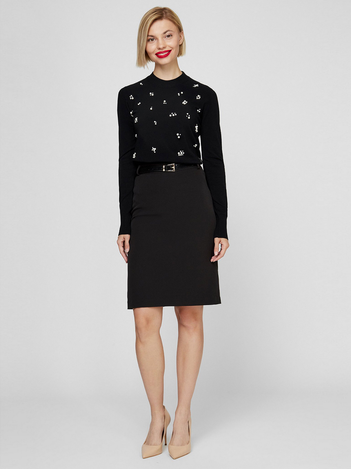 Юбка мини Sassofono модель A201-SC-703165-1, ЧОРНИЙ Фото