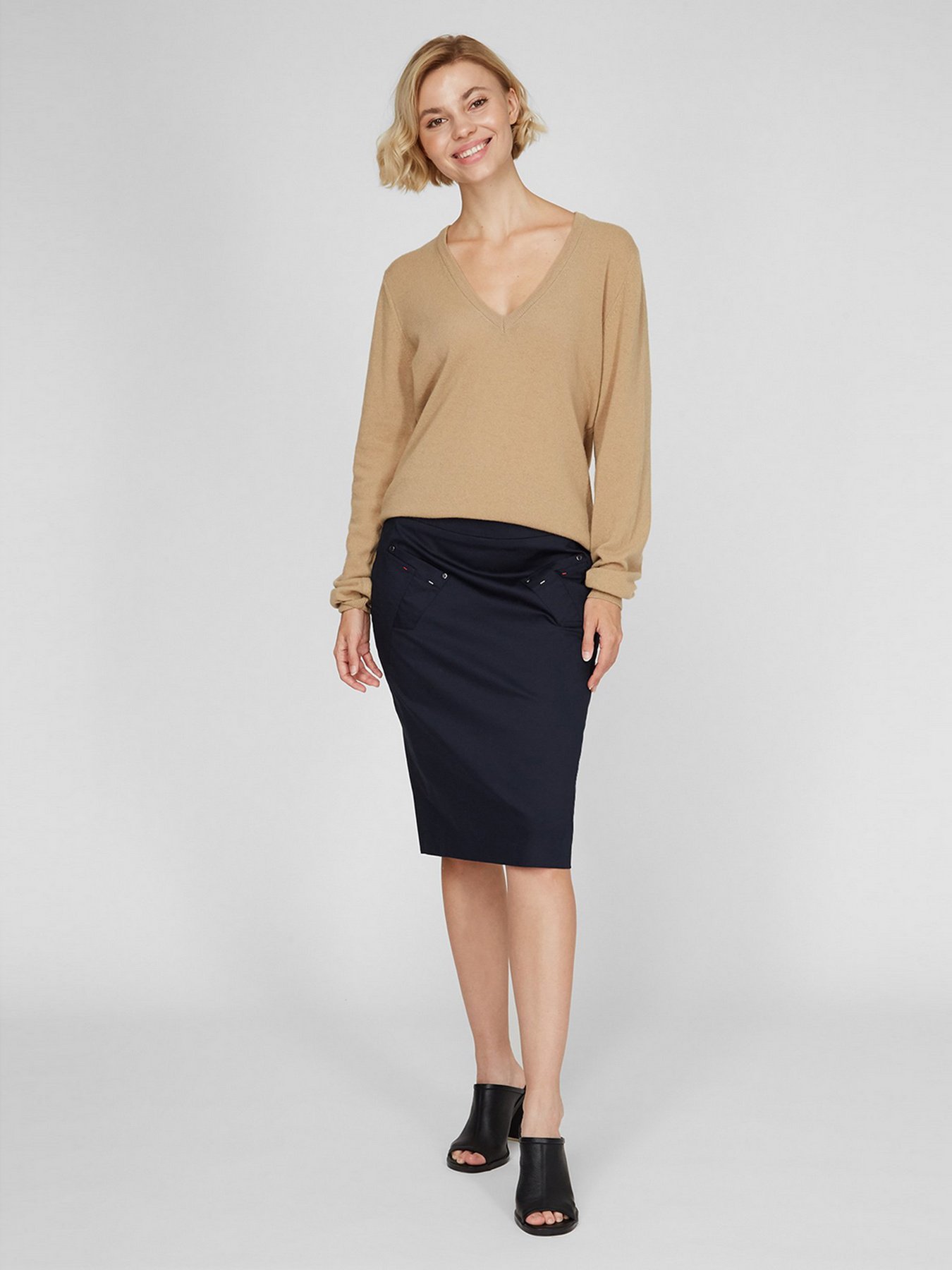 Юбка миди Sassofono модель A201-SC-913225-1, Синій Фото