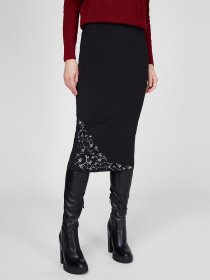 Спідниця міді Sassofono модель A201-SF-106081, ЧОРНИЙ Спідниця міді Sassofono модель A201-SF-106081, ЧОРНИЙ Фото