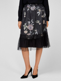 Спідниця міді Sassofono модель A201-SF-253081, ЧОРНИЙ Фото