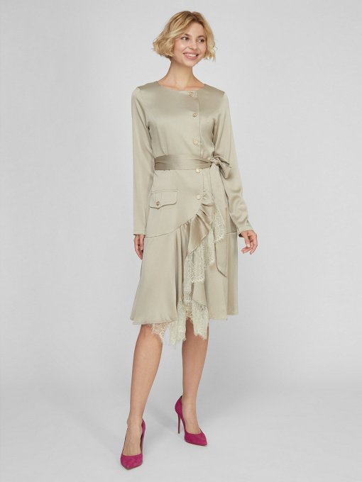 Платье миди Sassofono модель A191-SF-149171-1, Норковий Фото