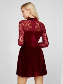 Платье мини Sassofono модель A191-SF-164171, Бордовий Фото