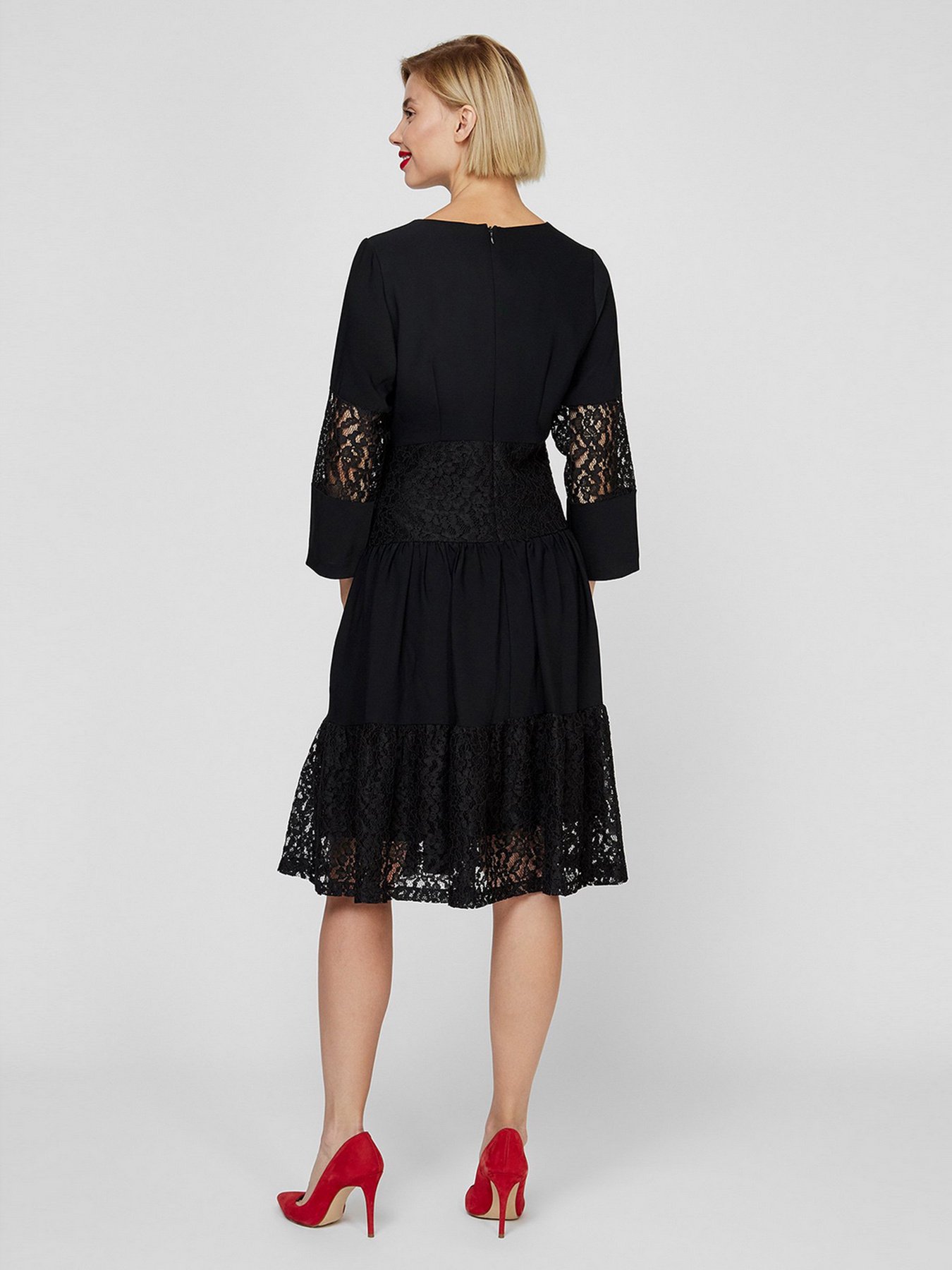 Платье миди Sassofono модель A201-SC-1040, Чорний Фото