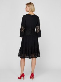 Платье миди Sassofono модель A201-SC-1040, Чорний Платье миди Sassofono модель A201-SC-1040, Чорний Фото