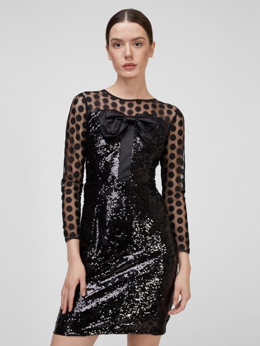 Платье мини Sassofono модель A201-SC-1632, Чорний Фото