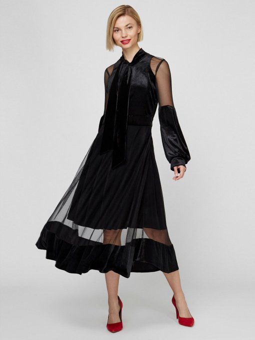 Платья Sassofono модель A201-SC-17059, Чорний Фото