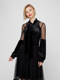 Платья Sassofono модель A201-SC-17059, Чорний Фото