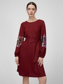 Платья Sassofono модель A201-SC-17066, Бордовий Фото