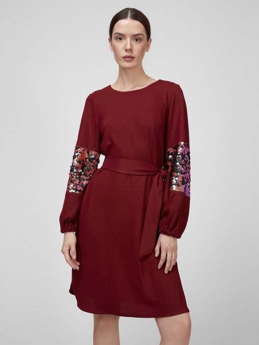 Платья Sassofono модель A201-SC-17066, Бордовий Фото