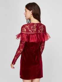 Сукня міні Sassofono модель A191-SF-170171, БОРДОВИЙ Фото