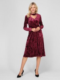 Платья Sassofono модель A201-SC-17075, Бордовий Фото