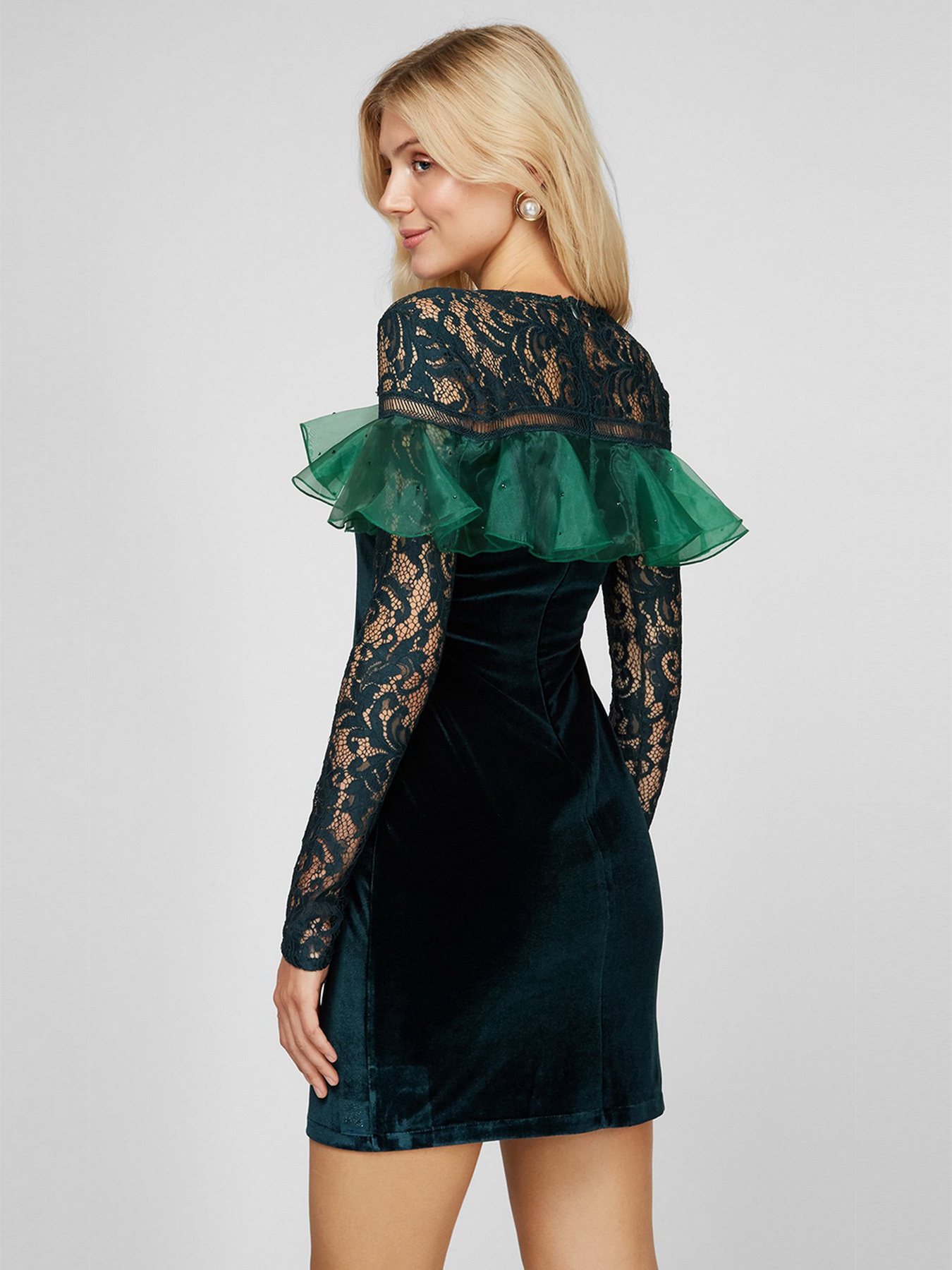 Платье мини Sassofono модель A191-SF-170171, ЗЕЛЕНИЙ Фото