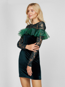 Платье мини Sassofono модель A191-SF-170171, ЗЕЛЕНИЙ Фото