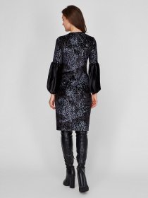 Платье миди Sassofono модель A201-SC-17099, Чорний Фото