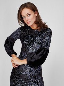 Платье миди Sassofono модель A201-SC-17099, Чорний Платье миди Sassofono модель A201-SC-17099, Чорний Фото