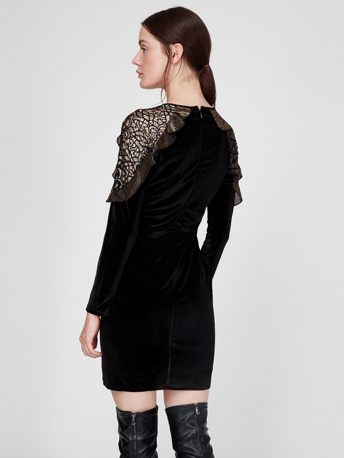 Платье мини Sassofono модель A191-SF-198171, ЧОРНИЙ Фото