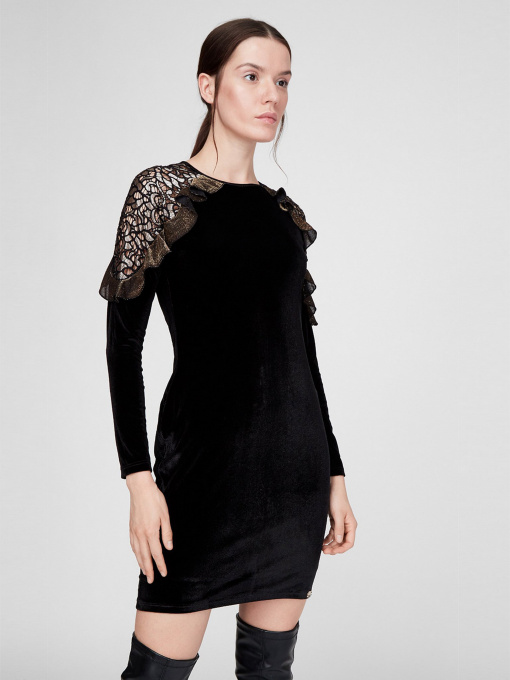 Платье мини Sassofono модель A191-SF-198171, ЧОРНИЙ Фото