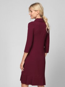 Платье миди Sassofono модель A201-SC-17106, Бордовий Фото