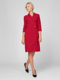 Платье миди Sassofono модель A201-SC-17106, Червоний Фото