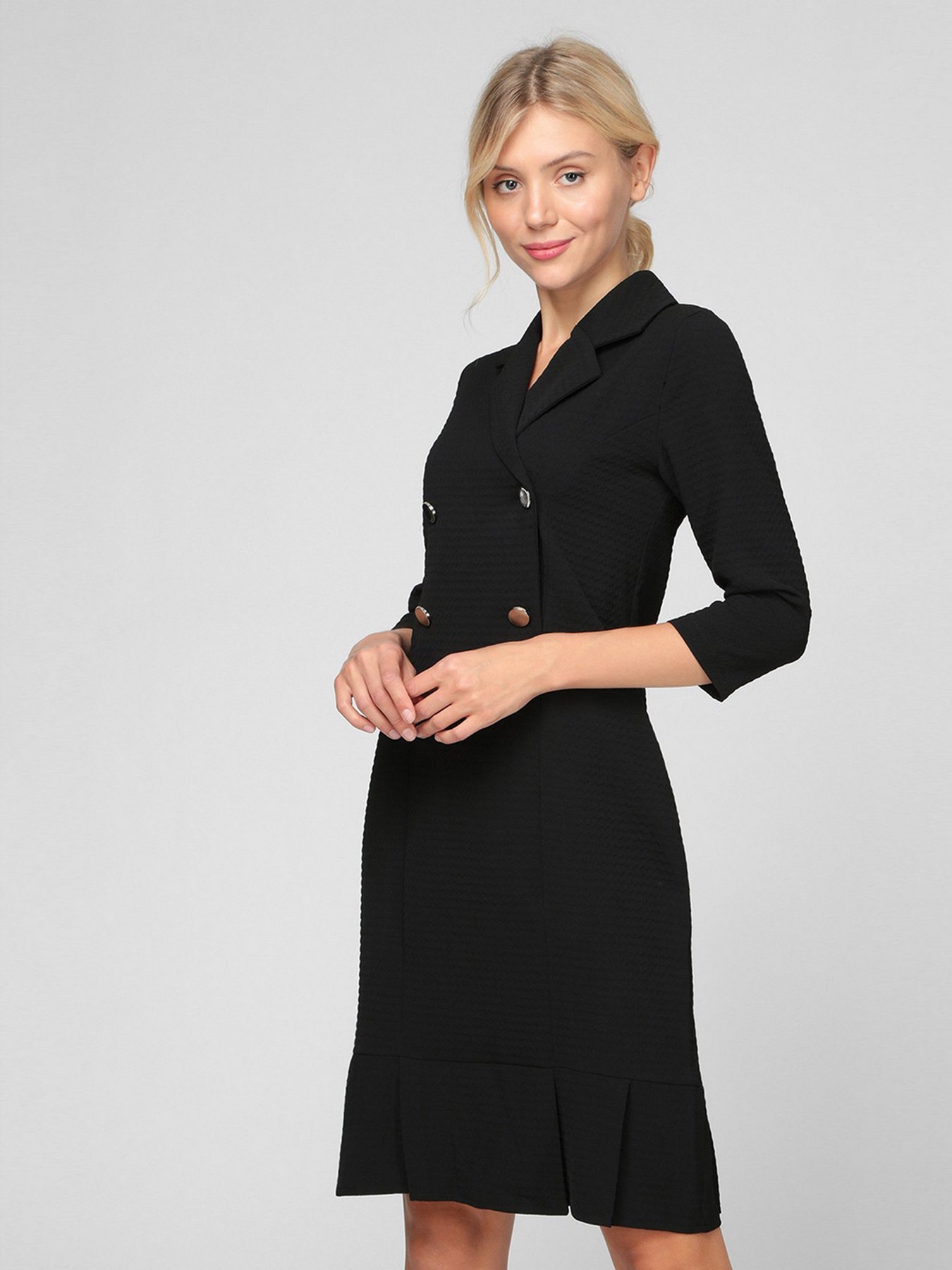 Платье миди Sassofono модель A201-SC-17106, Чорний Фото