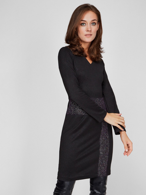 Платье миди Sassofono модель A201-SC-17112, Чорний Фото