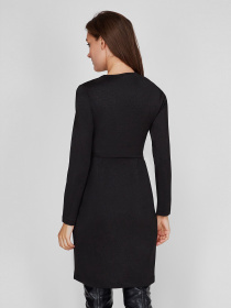 Платье миди Sassofono модель A201-SC-17112, Чорний Платье миди Sassofono модель A201-SC-17112, Чорний Фото