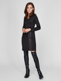 Платье миди Sassofono модель A201-SC-17112, Чорний Платье миди Sassofono модель A201-SC-17112, Чорний Фото