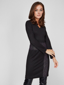 Платье миди Sassofono модель A201-SC-17112, Чорний Платье миди Sassofono модель A201-SC-17112, Чорний Фото