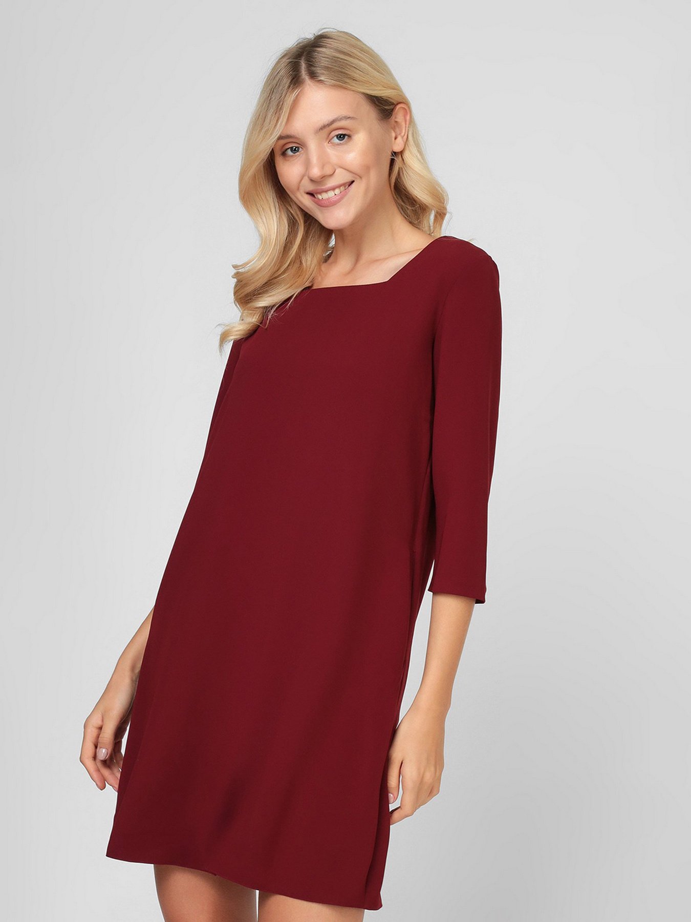 Платье мини Sassofono модель A201-SC-1751, Бордовий Фото