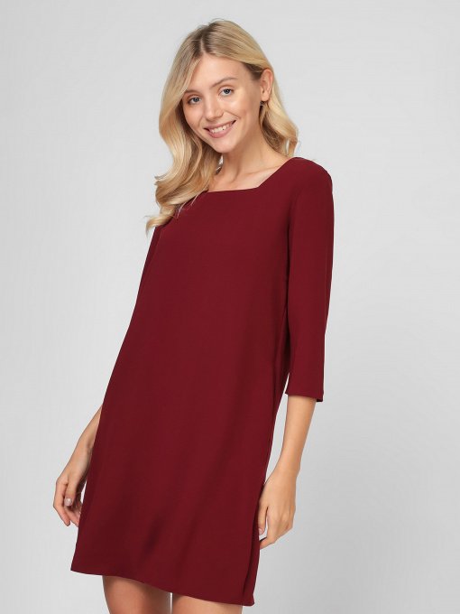 Сукня міні Sassofono модель A201-SC-1751, Бордовий Фото