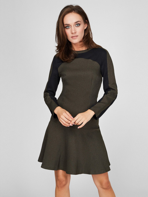 Платье мини Sassofono модель A201-SC-1814, Хакі Фото