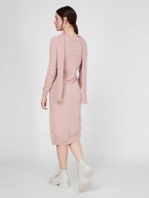Платье миди Sassofono модель A201-SC-27603, Пудра Фото