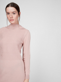 Платье миди Sassofono модель A201-SC-27603, Пудра Фото