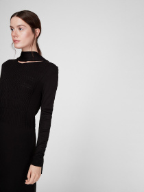 Платье миди Sassofono модель A201-SC-27603, Чорний Фото