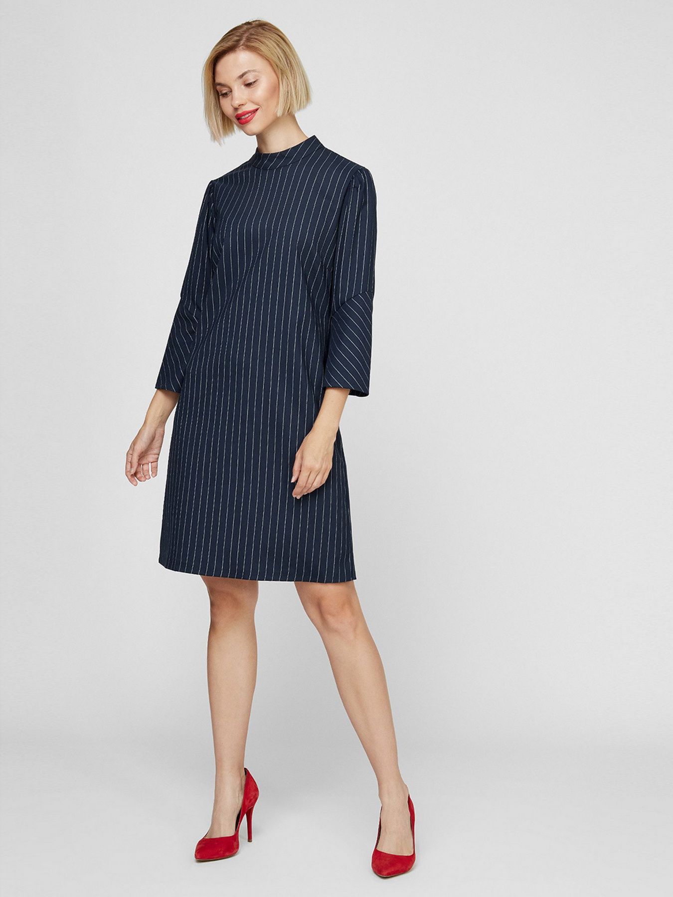 Платье миди Sassofono модель A201-SC-6302, Синій Фото