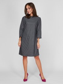 Платье миди Sassofono модель A201-SC-6302, Сірий Фото