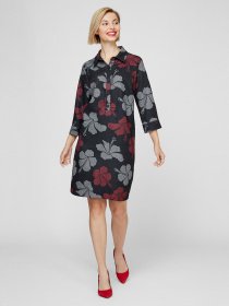 Платье мини Sassofono модель A201-SC-6345, Бордово-чорний-1 Фото