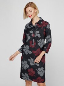 Платье мини Sassofono модель A201-SC-6345, Бордово-чорний-1 Фото