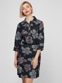 Платье мини Sassofono модель A201-SC-6345, Сіро-чорний Фото