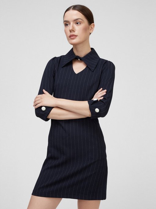 Платье мини Sassofono модель A201-SC-6349, Синій Фото