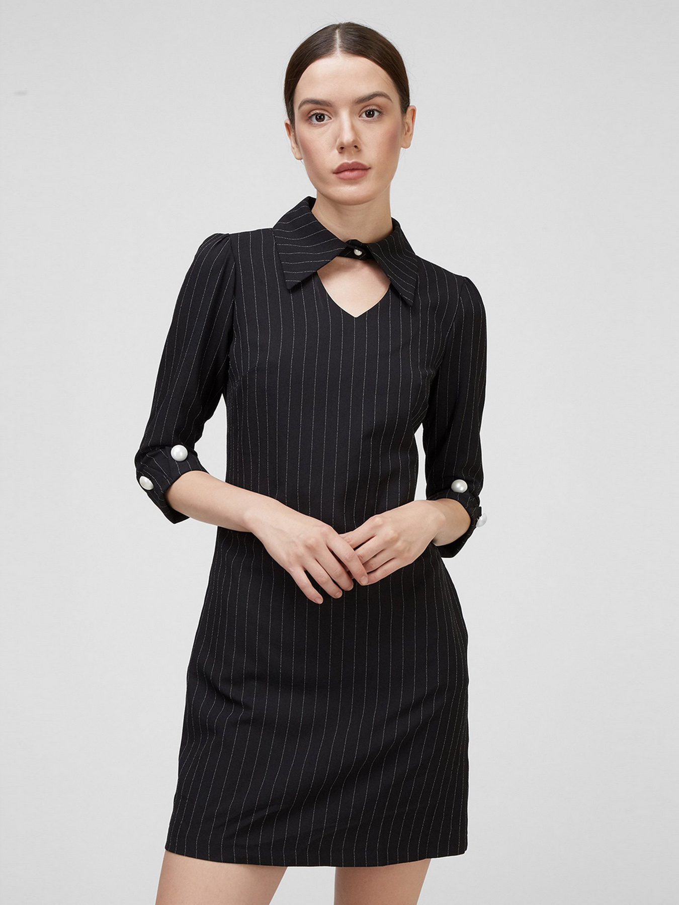 Платье мини Sassofono модель A201-SC-6349, Чорний Фото