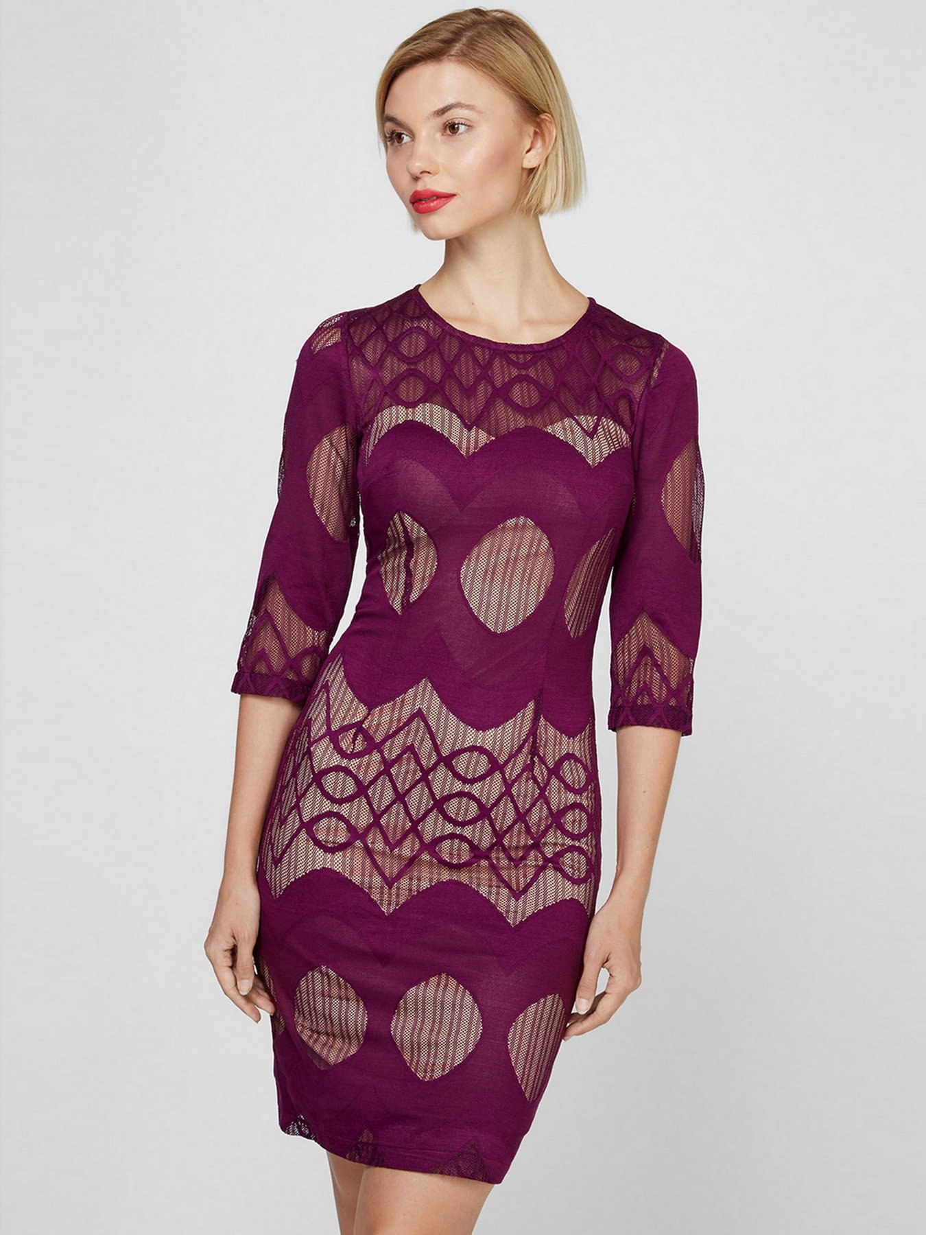 Платье мини Sassofono модель A201-SC-7832, Ліловий Фото