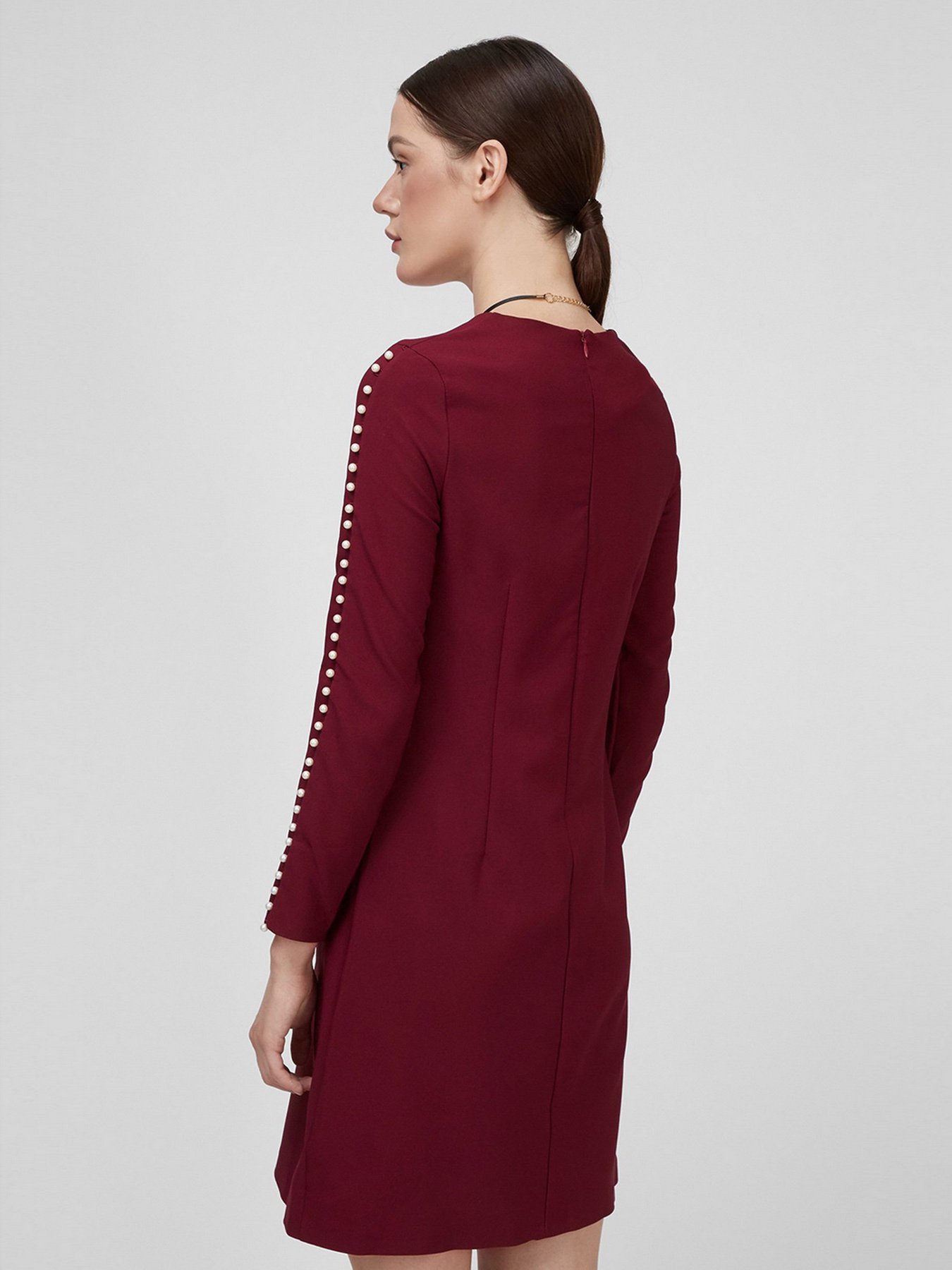 Платье мини Sassofono модель A201-SC-8298, Бордовий Фото